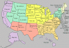 Přehledná mapa všech států USA (otevře galerii do nového okna)